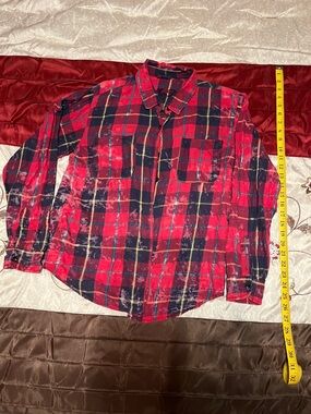 Vanilla Star Red and Navy Plaid Button-Up Shirt